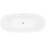MEXEN/S - Luvo Slim volně stojící vana 170 x 75, bílá/černá, sifon a přepad zlatá kartáčovaná 52801707575-55