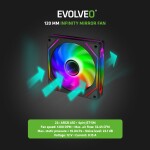 EVOLVEO 120UX-M, ventilátor, 120mm, 4pin JST-SM, ARGB, master, černý