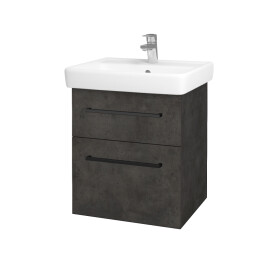 Dřevojas - Umyvadlová skříňka Q MAX SZZ2 55 - D16 Beton tmavý / Úchytka T06 / D16 Beton tmavý 197988H