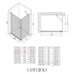 CERANO - Sprchový kout Antelo L/P - 6 mm - černá matná, transparentní sklo - 75x90x190 - otočný CER-482191
