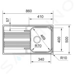 FRANKE - Smart Nerezový dřez SRX 611-86, 860x500 mm 101.0395.016