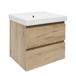 Koupelnová skříňka 2 zásuvková s umyvadlem SAT B-Way 59x50x45 cm dub mat BWAY260OAKU1 BWAY260OAKU1