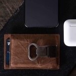 Ultra slim RFID kožená peněženka s otvírákem a klipem na bankovky