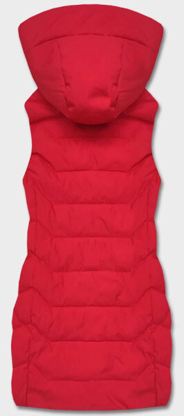Červená dámská vesta s kapucí (R8133-4) odstíny červené 48