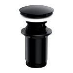 OMNIRES - Zátka klik-klak pro umyvadlo s přepadem i bez přepadu černá mat /BLM/ A706BL