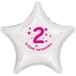 Krásné 2. narozeniny fóliový balónek hvězda pro holky Balonky.cz Krásné 2. narozeniny fóliový balónek hvězda pro holky Balonky.cz