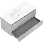 MEXEN/S - Orio koupelnová skříňka 100 cm s umyvadlem Vela, 2 zásuvky, šedá mat/bílá mat 91A10-10047-2-BFF62-W23M01