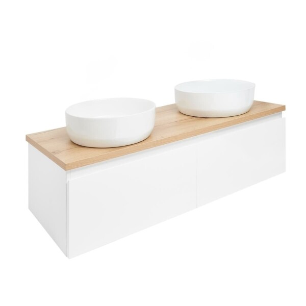 Koupelnová skříňka s krycí deskou SAT B-Way 119x30x45 cm bílá lesk BWAY120WDOAKU2 BWAY120WDOAKU2