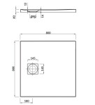 CERSANIT - Sprchová vanička čtvercová TAKO SLIM 80x4 + sifon VIR S601-121