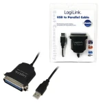 LogiLink / Kabel USB na paralelní port / USB-A (M) - Centronics 36 (M) / 1,5 m (AU0003C)