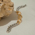 ELENYS Duo Oval – pozlacený náramek 18K žluté zlato Délka náramku: 19 cm