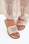 Plné dámské sandály s ozdobným detailem béžové Nenitta 38