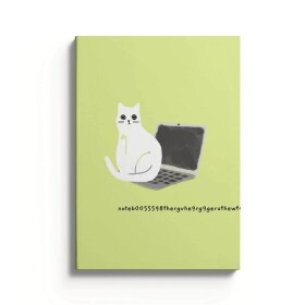Ohh Deer Linkovaný notes Laptop Cat, zelená barva, papír