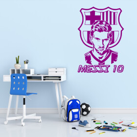 Samolepka Lionel Messi 10 Barva: fialová, Velikost: 60 x 42 cm