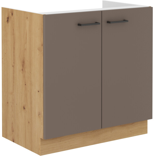Spodní skříňka pod dřez Bolonia 80 ZL 2F BB Barva korpusu: Dub artisan, Barva dvířek: Truffle Grey