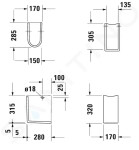 DURAVIT - Starck 3 Polosloup pro umyvadlo Starck 3, s WonderGliss, alpská bílá 08651500001