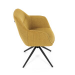 Židle jídelní a konferenční, žlutá látka, černé kovové nohy, otočný mechanismus