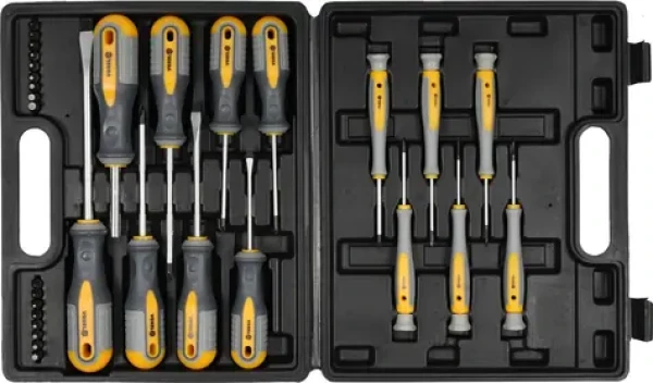 Vorel Sada šroubováků 32 ks / Sada šroubováků / CrV ocel / Ergonomická rukojeť / Bity Torx, Hex, PH, PZ (TO-60785)