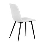 Židle jídelní, bílá látka, čtyřnohá kovová podnož, černý mat