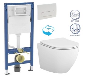 GEBERIT DuofixBasic s bílým tlačítkem DELTA51 + WC CERSANIT DESSE VORTEX /VÍROVÉ SPLACH/ + SEDÁTKO 458.103.00.2 51BI ES1