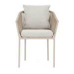 Zahradní židle, hliník, látka, béžová, AZC-C1179 CRM