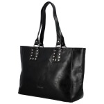 Módní dámská koženková kabelka na rameno Kleantis, černá