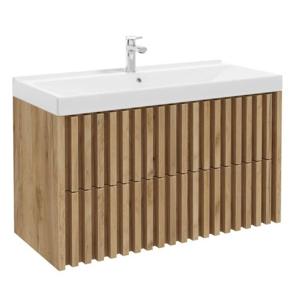 Koupelnová skříňka s umyvadlem SAT Delano 100x56x46 cm dub mat DELANO100ZDUM DELANO100ZDUM