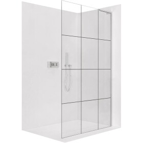 CERANO Sprchová zástěna Walk-in Onyx L-pravá vzpěra - 8 mm - chrom, industriální sklo - 90x200 cm