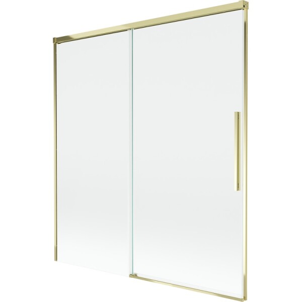 MEXEN/S - Rox vanová zástěna 2-křídlová posuvná 150 x 150, transparent, zlatá 8C9-150-001-50-00