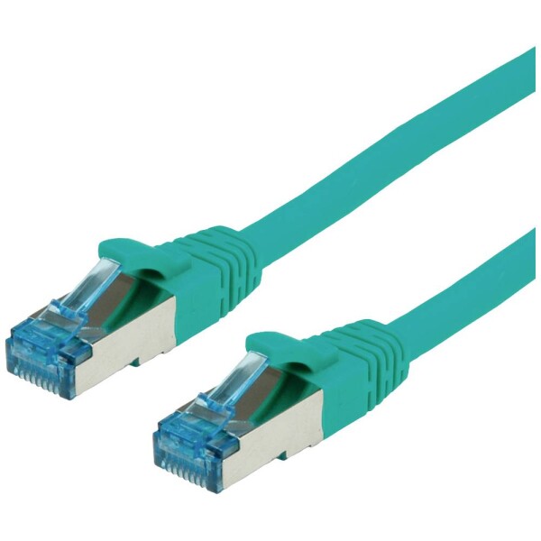 Value 21.99.1949 RJ45 síťové kabely, propojovací kabely CAT 6A S/FTP 20.00 m zelená dvoužilový stíněný, bez halogenů, samozhášecí 1 ks