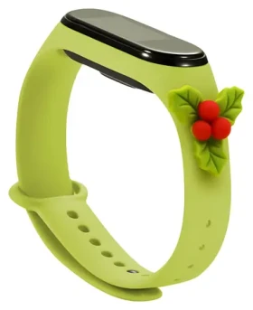 Hurtel Vánoční řemínek s jmelím pro Xiaomi Mi Band 5/6 zelená / Řemínek / silikonový / vánoční motiv