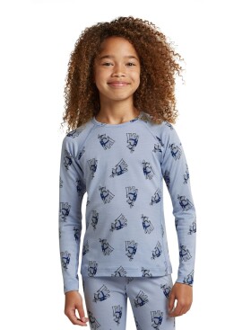 Dětské merino triko dlouhý rukáv ICEBREAKER Kids Merino 200 Oasis LS Crewe Bear Tour AOP, Zinc Blue/Aop velikost: 3