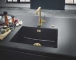 GROHE - Dřezy Kompozitní dřez K700 s odtokem, 61x46 cm, granitová černá 31655AP0