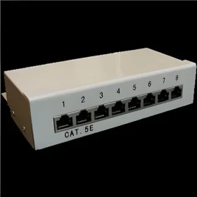 OEM Patch panel Box 8 portů, na zeď / Patch panel / 8 portů / STP / Cat.5e / povrchová montáž