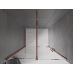MEXEN/S - Velar posuvné sprchové dveře 90, transparent, růžové zlato 871-090-000-01-60