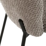 Židle jídelní, lanýžová látka, černé kovové nohy.