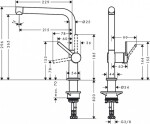 HANSGROHE - M54 Dřezová baterie Talis, vzhled nerezu 72840800