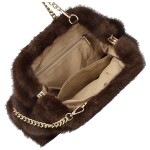 Stylová dámská plyšová crossbody kabelka Bateia, coffee