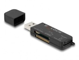 DeLock USB 3.2 čtečka karet SD microSD MS černá (91757)