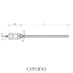 CERANO - Elektrická topná tyč s termostatem - 300W - černá matná LIV-M187
