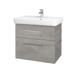 Dřevojas - Umyvadlová skříňka Q MAX SZZ2 70 - D01 Beton / Úchytka T04 / D01 Beton 67536E