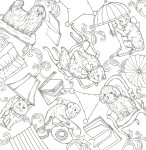 Symphony of Cute Animals, antistresové omalovánky z Japonska, Kanoko Egusa