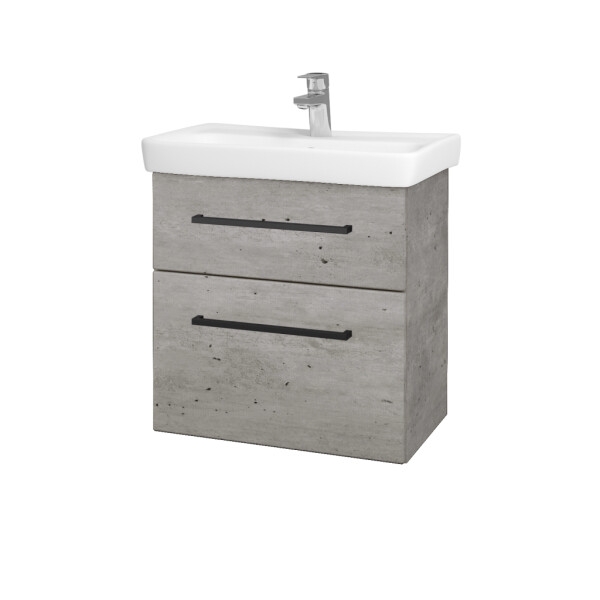 Dřevojas - Umyvadlová skříňka GO SZZ2 60 - D01 Beton / Úchytka T06 / D01 Beton 148584H