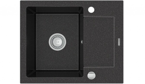 MEXEN Enzo granitový dřez 1-mísa dřez vypouštěním krátký Board 576x465 mm, černá skvrnité 6506571005-76
