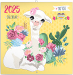 Poznámkový kalendář Šťastné lamy 2025, 30 30 cm