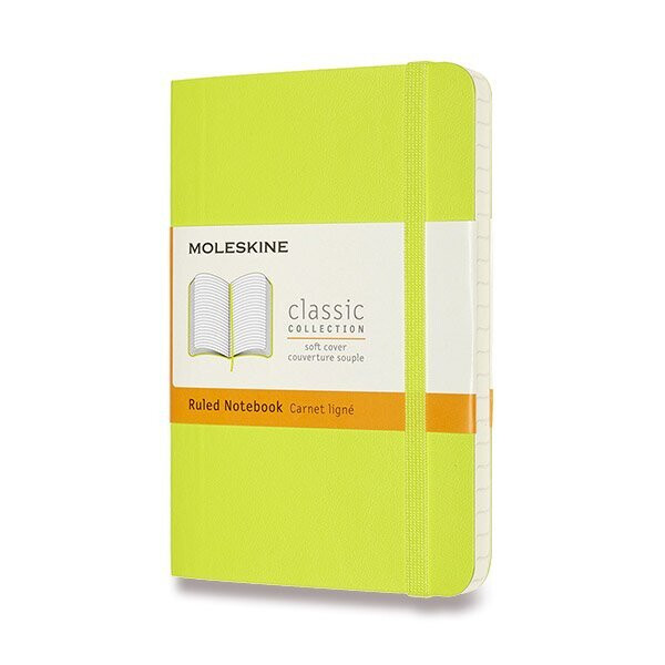 Zápisník Moleskine - měkké desky, S, linkovaný - limetka