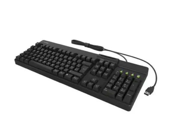 Keysonic KSK-8040U-CR černá / Klávesnice / full-size / USB / čtečka smart karet ISO 7816 (61081)