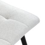 Židle jídelní, bílá látka, čtyřnohá kovová podnož, černý mat