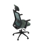 Židle kancelářská, zelená MESH síťovina, zelená látka, plastový kříž, synchronní mechanismus, kolečka pro tvrdé povrchy