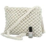 Módní dámská pletená crossbody kabelka Afrodita, krémová